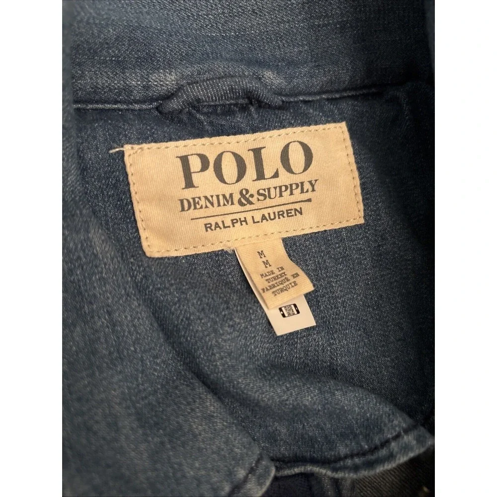 Vintage Polo Ralph Lauren Denim & Supply Men's  Denim Military Jacket‎ MEDIUM